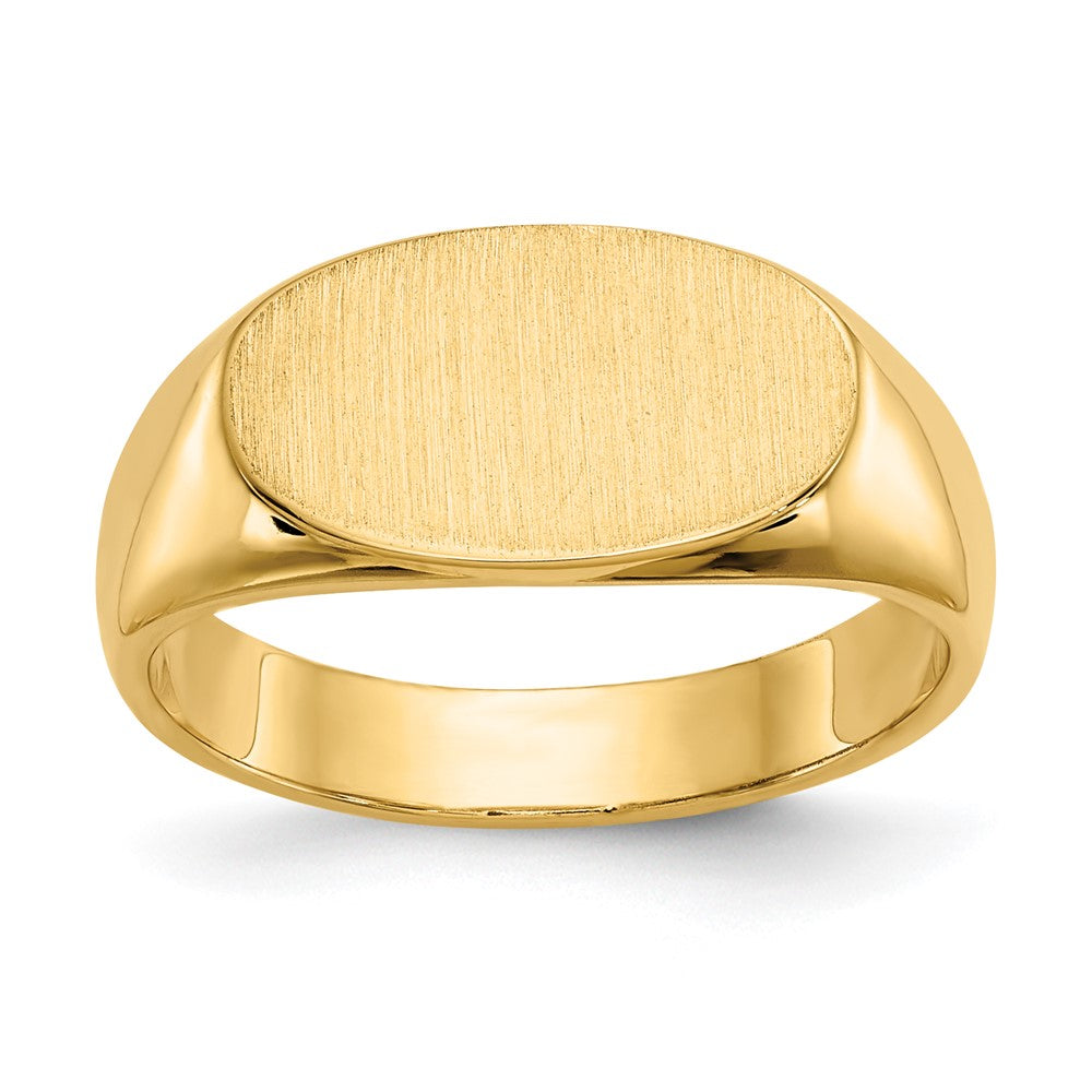 Chevalière à fond fermé en or 10 carats, 13,5 × 8,0 mm