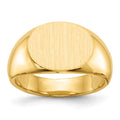 Bague chevalière fermée 10k 12,5x9,5 mm