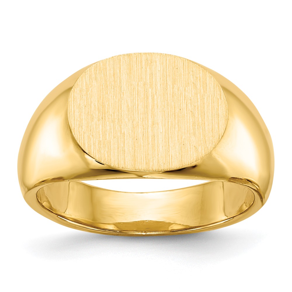 Bague chevalière fermée 10k 12,5x9,5 mm