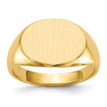 Chevalière pour homme en or 10 ct, 16,0 x 12,0 mm, dos fermé