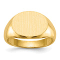 Chevalière pour homme 10 carats, 16,0 x 12,0 mm, à dos ouvert