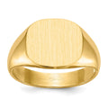 Chevalière pour homme en or 18 carats, dos ouvert, 13,5 x 12,0 mm