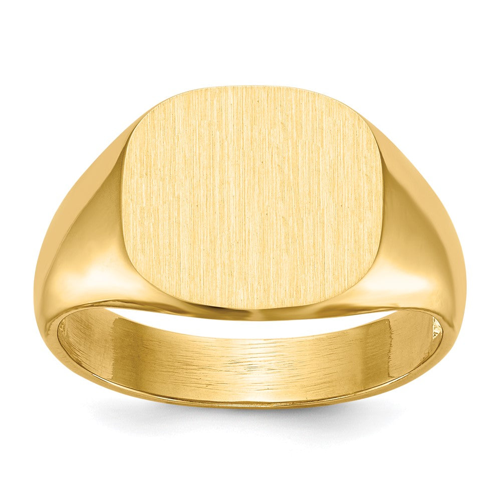 Chevalière pour homme en or 18 carats, dos ouvert, 13,5 x 12,0 mm