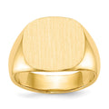 Chevalière pour homme en or 10 carats, dos ouvert, 15,0 x 15,5 mm