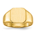 Chevalière à fond fermé en or 18 carats, 9,5 × 9,5 mm