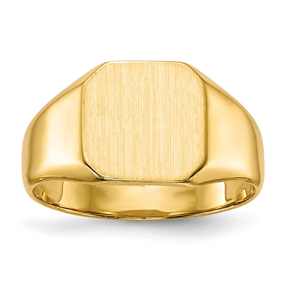 Chevalière à fond fermé en or 18 carats, 9,5 × 9,5 mm