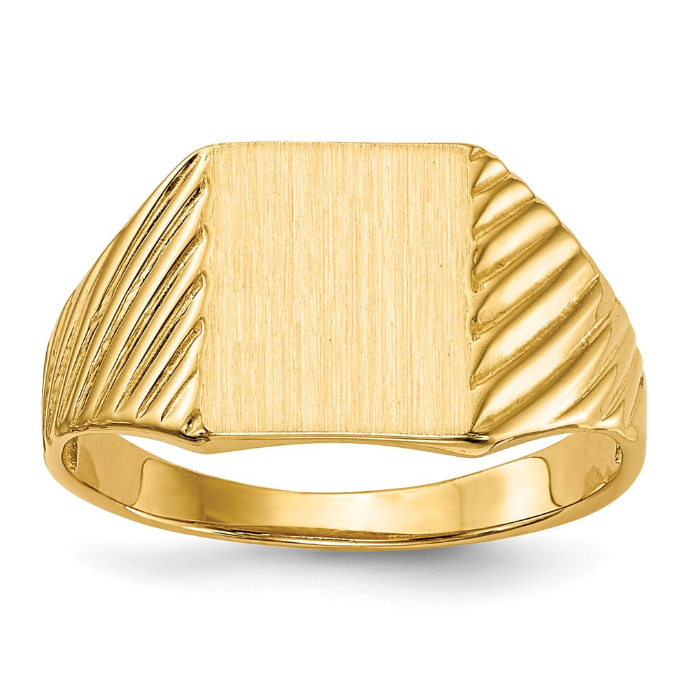 18k 8.0x9.5 mm Open Back Signet Ring