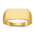 Bague chevalière fermée 10k 13,0x7,0 mm