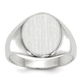 Chevalière en or blanc 18 carats, dos fermé, 10,0 x 11,5 mm