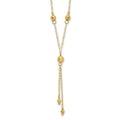14k Yellow Gold Bead Lariat Necklace, with 2 in Extender