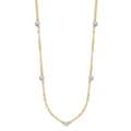 Collier chaîne ovale bicolore 14k à étoiles taille diamant, avec rallonge de 2 pouces