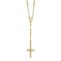 14k 3 mm Mirror Beaded Semi-solid Rosary Necklace