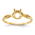 Monture de bague en or 10k poli pour pierre précieuse ovale 7x5