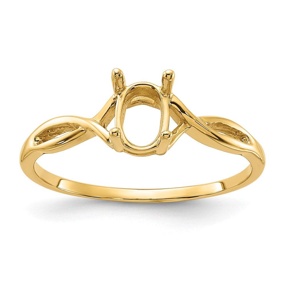 Monture de bague en or 10k poli pour pierre précieuse ovale 7x5