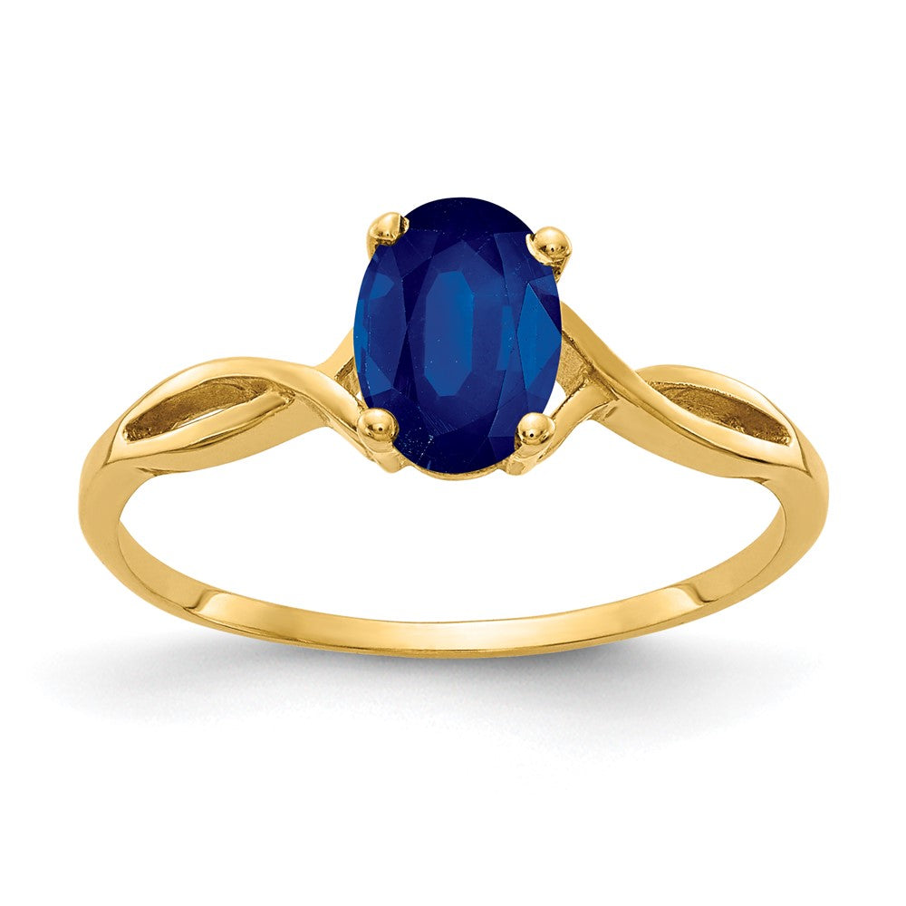 10k 7x5 mm Oval Sapphire Ring