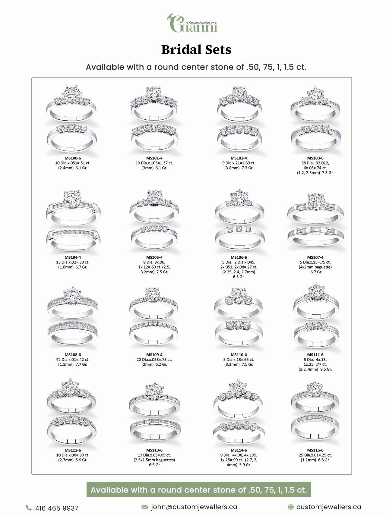 Gianni's Catalog Products - Custom Jewellers by Gianni